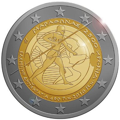Grecja 2 euro 2010 2500 rocznica Bitwy pod Maratonem