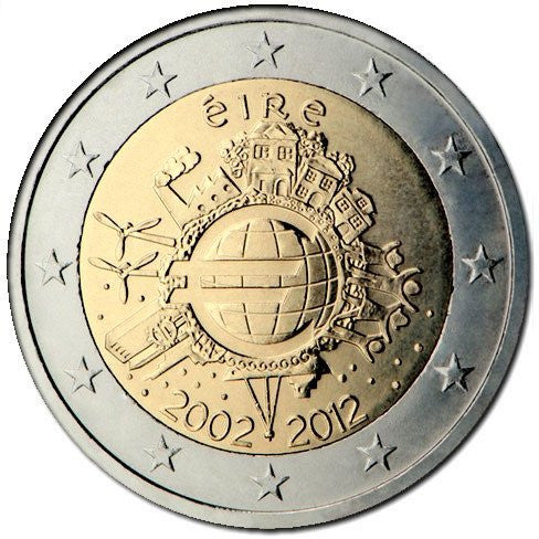 Irlandia 2 euro 2012 10-lecie banknotów i monet euro (Irlandia)