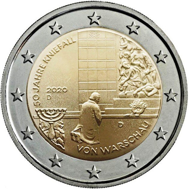 Niemcy 2 euro 2020 50 rocznica uklęknięcia Willy’ego Brandta