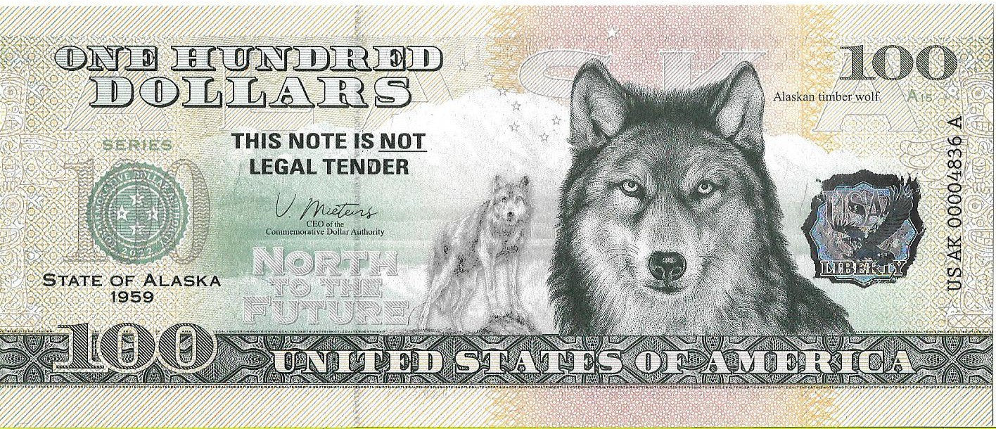 USA 100 Dolarów 2022 Alaska Commemorative Dollar