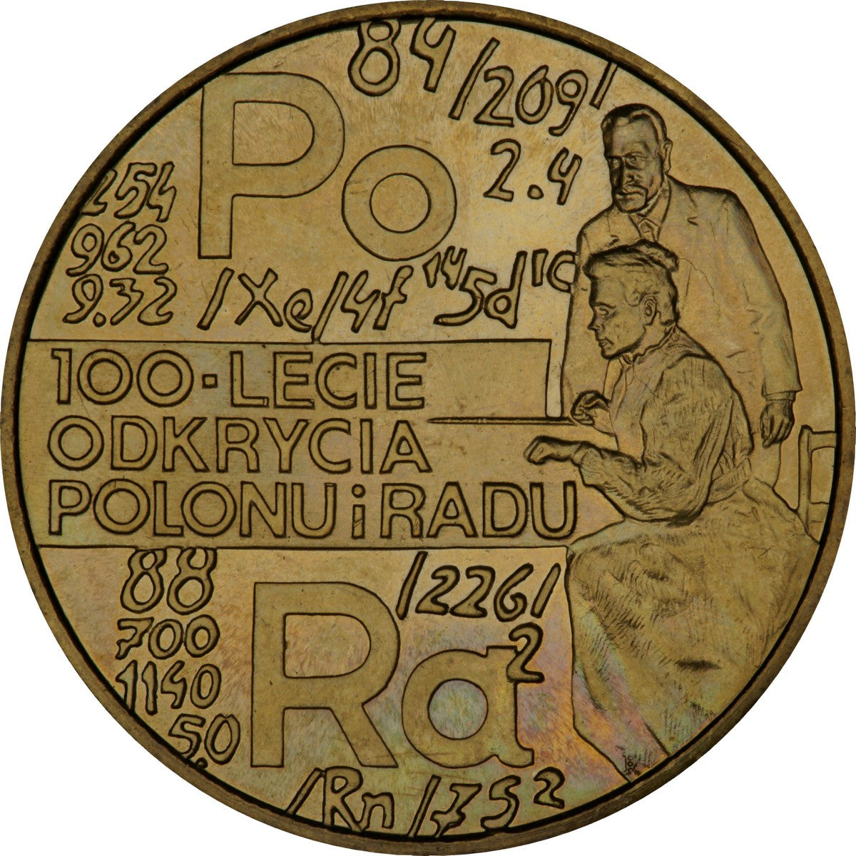 2 zł 1998 - 100-lecie odkrycia radu i polonu