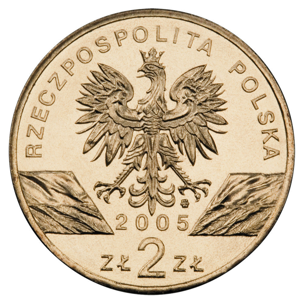 2 zł 2005 - Zwierzęta świata: Puchacz (łac. Bubo bubo)