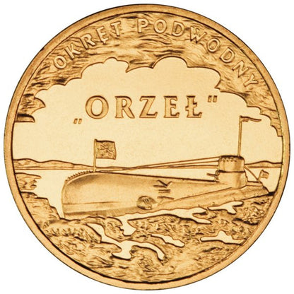 2 zł 2012 - Polskie okręty: Okręt podwodny „Orzeł”