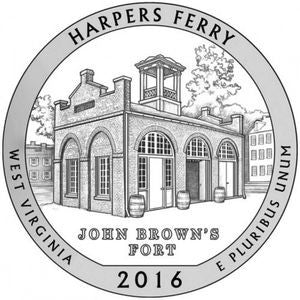 25 centów / ćwiartka 2016 Narodowy Park Historyczny Harpers Ferry