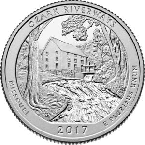 25 centów / ćwiartka 2017 Ozark Riverways