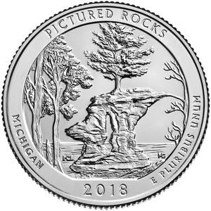 25 centów / ćwiartka 2018 Rocks National Lakeshore, Michigan
