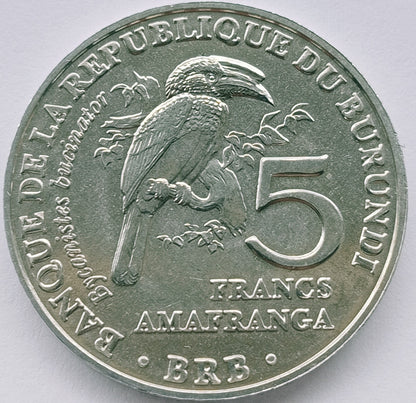 Burundi 5 Franków 2014  Dzioborożec (Bycanistes bucinator)