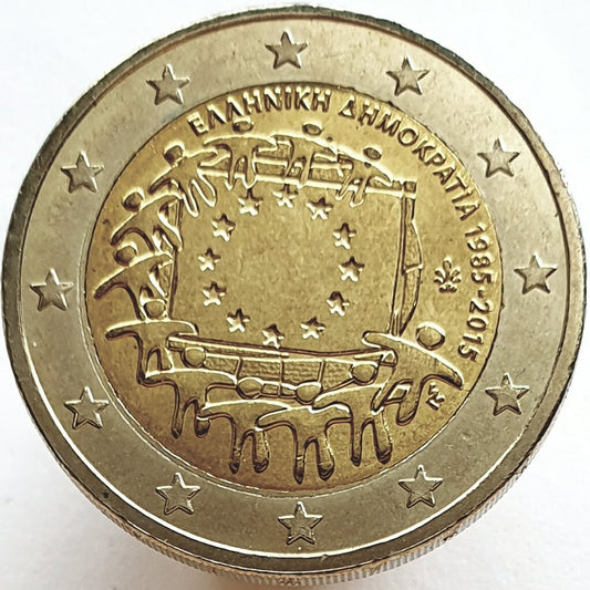 Grecja 2 euro 2015 30-lecie istnienia flagi europejskiej (Grecja)