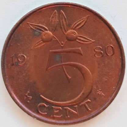 Holandia 5 centów 1980