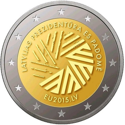 Łotwa 2 euro 2015 Rok prezydencji Łotwy w Unii Europejskiej