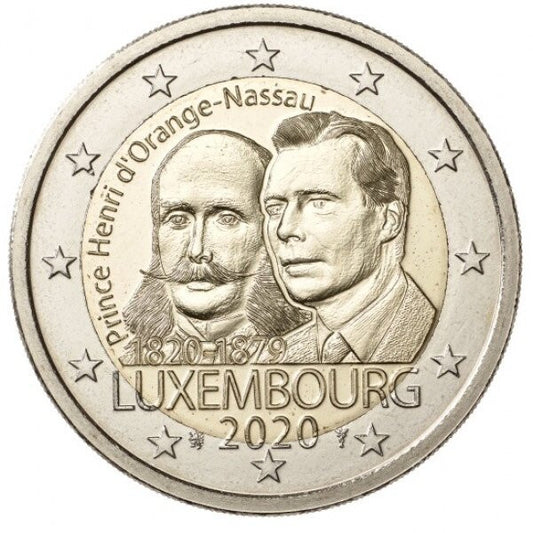 Luksemburg 2 euro 2020 200-lecie urodzin księcia Henryka Orańskiego-Nassau
