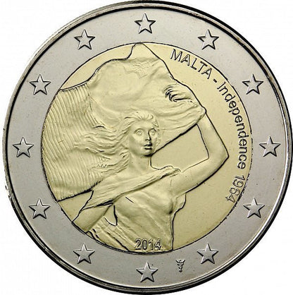 Malta 2 euro 2014 50 rocznica uzyskania niepodległości przez Maltę
