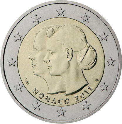 Monako 2 euro 2011 Ślub księcia Alberta i Charlene Wittstock