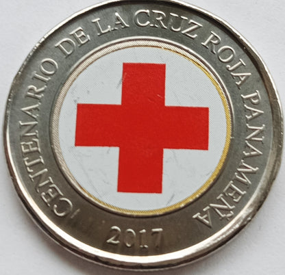 Panama 1 Balboa 2017 100. rocznica Czerwonego Krzyża