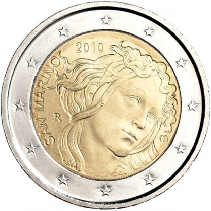 San Marino 2 euro 2010 500 rocznica śmierci Sandra Botticellego