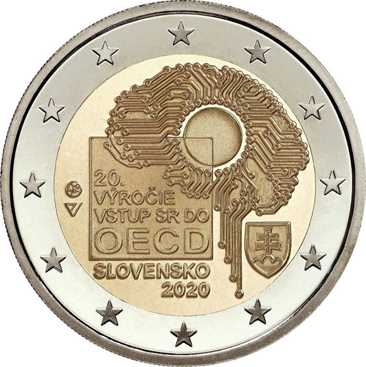Słowacja 2 euro 2020 20 rocznica przystąpienia Słowacji do Organizacji Współpracy Gospodarczej i Rozwoju (OECD)