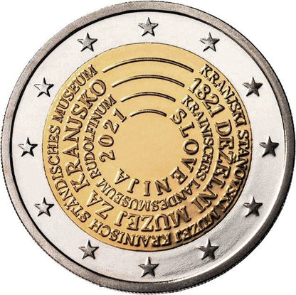 Słowenia 2 euro 2021 200 rocznica powstania Muzeum Krainy