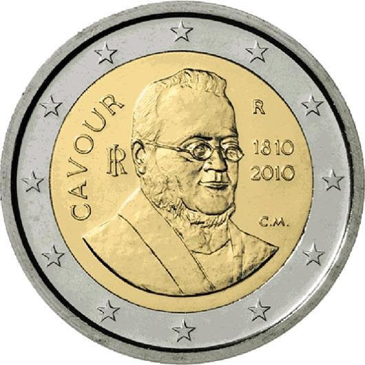 Włochy 2 euro 2010 200 rocznica urodzin Camilla Cavoura