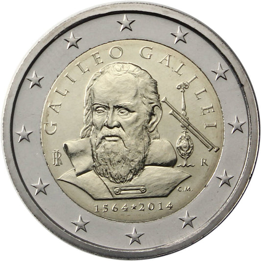 Włochy 2 euro 2014 450 rocznica urodzin Galileusza